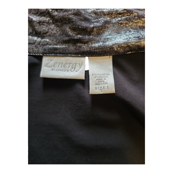 Chico's Lightweight Metallic Silver Shirt Jacket - Picture 9 of 9